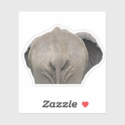 Sticker Photo de l'éléphant de queue (Feuille)
