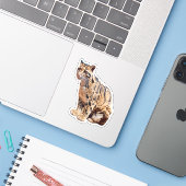 Sticker photo de léopard nuageux nature faune exotique (Ordinateur portable avec iPhone)