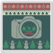 Sticker Photo de Noël festif et amusant (Devant)