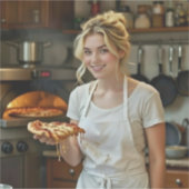 Sticker Photo de pizza en train de manger Personnaliser (Devant)