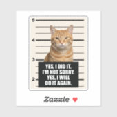Sticker Photo d'identité de chat orange impertinent (Feuille)