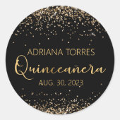 Sticker photo en or noir Quinceanera Favoriser Rou (Devant)