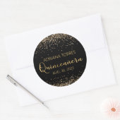Sticker photo en or noir Quinceanera Favoriser Rou (Enveloppe)