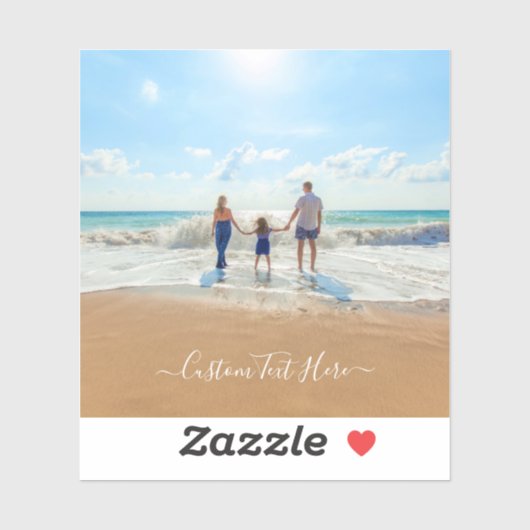 Sticker photo et texte personnalisé Votre propre d (Feuille)