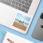 Sticker photo et texte personnalisé Votre propre d (Ordinateur portable avec iPhone)