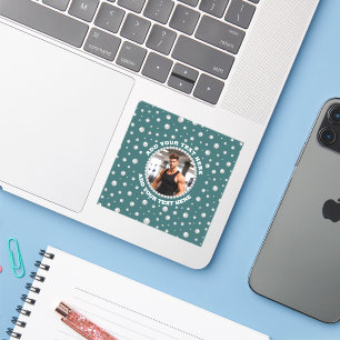 Sticker Photo personnalisé avec Cercles de Perles sur Fond