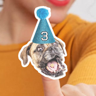 Sticker Photo Personnalisée Visage De Chien Avec Casquette