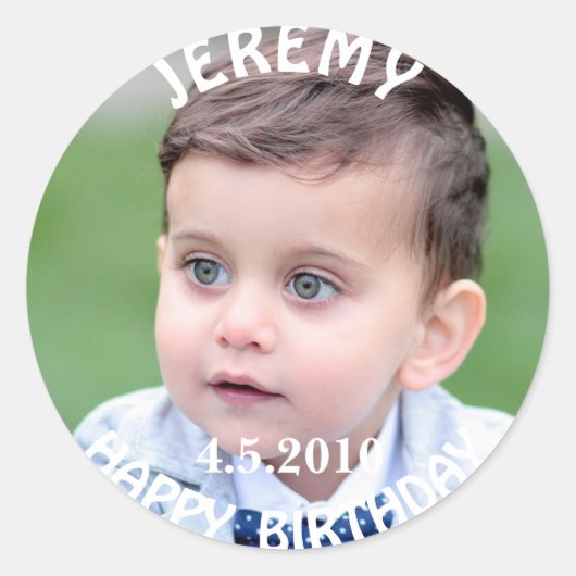 Sticker photo pour garçon d'anniversaire (Devant)