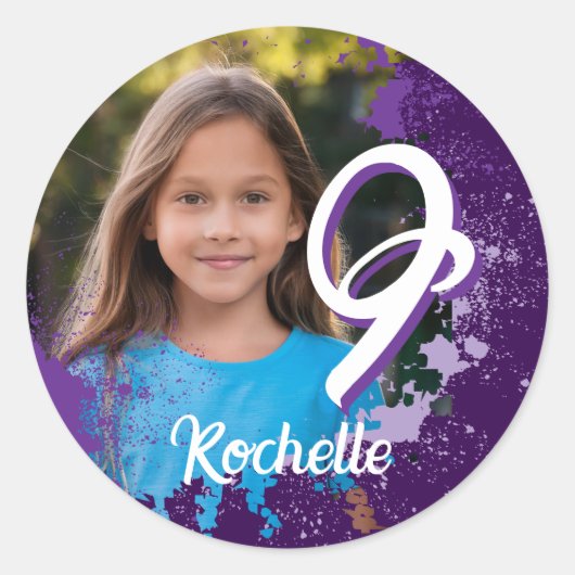 Sticker photo pour peinture violette - 9e âge (Devant)