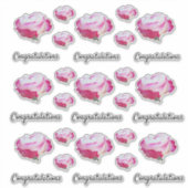 Sticker Photo Rose rouge et blanc | Félicitations (Devant)