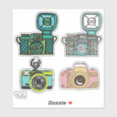 Sticker Photographe reflex reflex vintage Vinyl (Feuille)