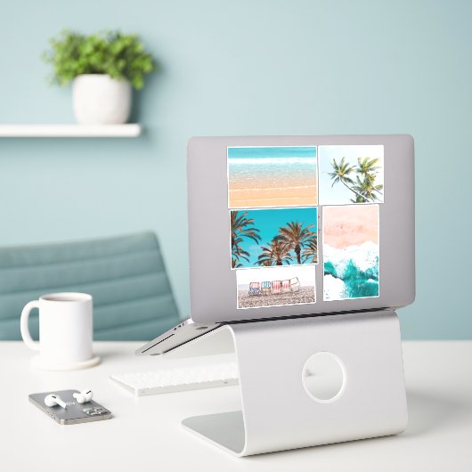 Sticker Photos de plage (Ordinateur portable sur le bureau)