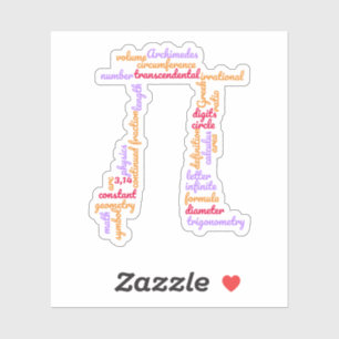 Sticker Pi Day Math Word Cloud
