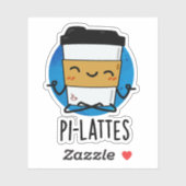Sticker Pi-lattes Funny Latte Pilates Pun (Feuille)