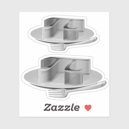 Sticker Pi sur une plateforme argentée (Feuille)