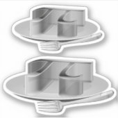 Sticker Pi sur une plateforme argentée (Devant)