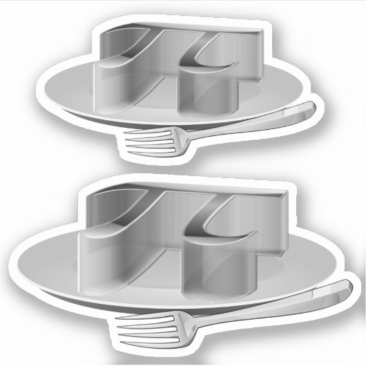 Sticker Pi sur une plateforme argentée (Devant)