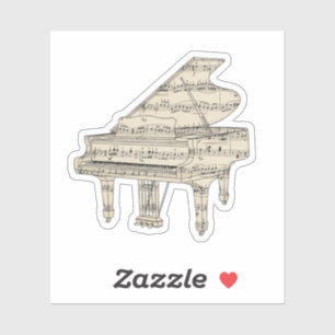 Sticker Piano à queue et notes de musique