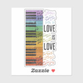 Sticker piano arc-en-ciel (Feuille)