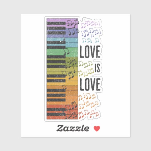 Sticker piano arc-en-ciel (Feuille)