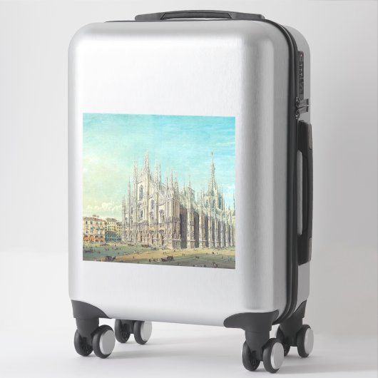 Sticker Piazza del Duomo à Milan par Carlo Bossoli (Sur valise)