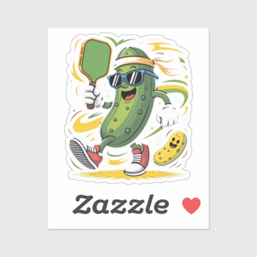 Sticker Pickle Jouant au Pickleball (Feuille)