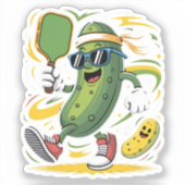 Sticker Pickle Jouant au Pickleball (Recto)