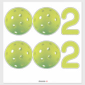 Sticker Pickleball 002 vert 2 en 1 (Feuille)
