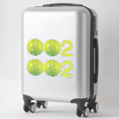 Sticker Pickleball 002 vert 2 en 1 (Sur valise)