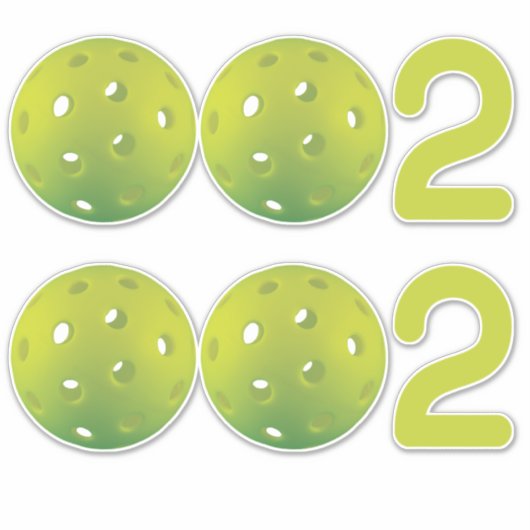 Sticker Pickleball 002 vert 2 en 1 (Devant)
