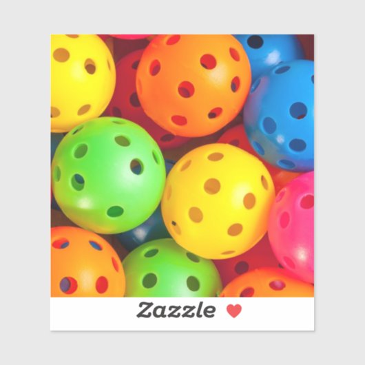 Sticker Pickleball coloré (Feuille)