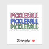 Sticker Pickleball en Pink Blue Green Typographie (Feuille)