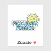 Sticker Pickleball Fanatique | Pickleball bleu et jaune (Feuille)