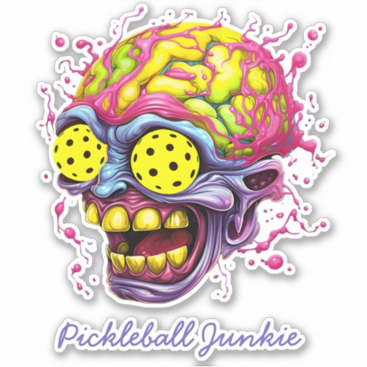 Sticker Pickleball Junkie - drôle de pickleball (Devant)
