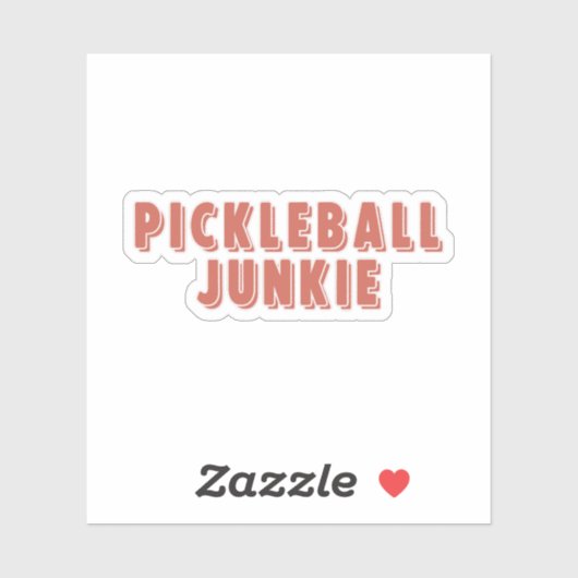 Sticker Pickleball Junkie Retro Typographie (Feuille)