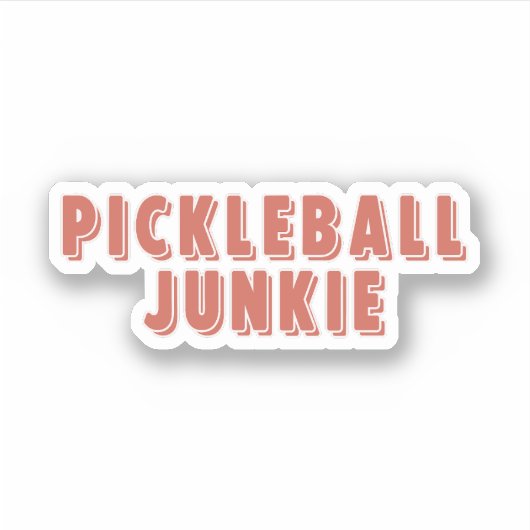 Sticker Pickleball Junkie Retro Typographie (Devant)