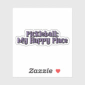 Sticker Pickleball : Mon Happy Place Texte Rétro (Feuille)