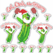 Sticker Pickleball Noël Pickleball Santa Hat Pickle (Devant)