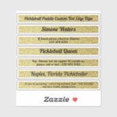 Sticker Pickleball Paddle Edge Bande Nom personnalisé Gold (Feuille)