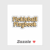 Sticker Pickleball Playbook Yellow Retro Typographie (Feuille)