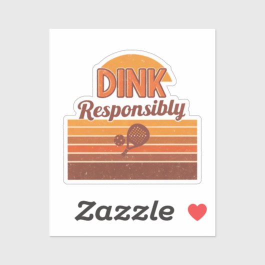 Sticker Pickleball Rétro « Dink Responsibly » (Feuille)