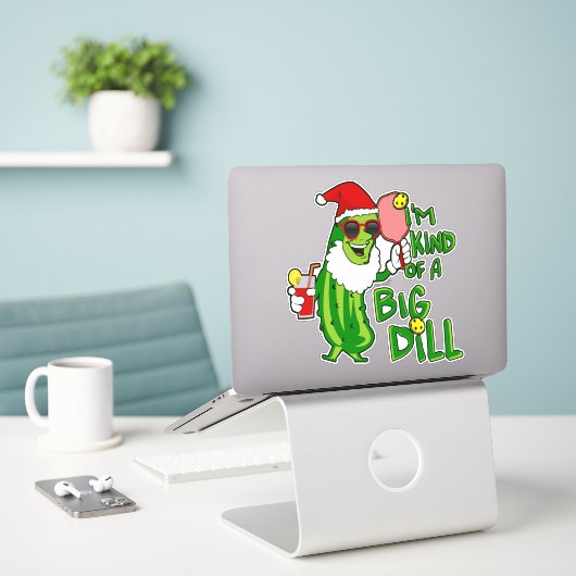 Sticker Pickleball Santa Big Dill (Ordinateur portable sur le bureau)