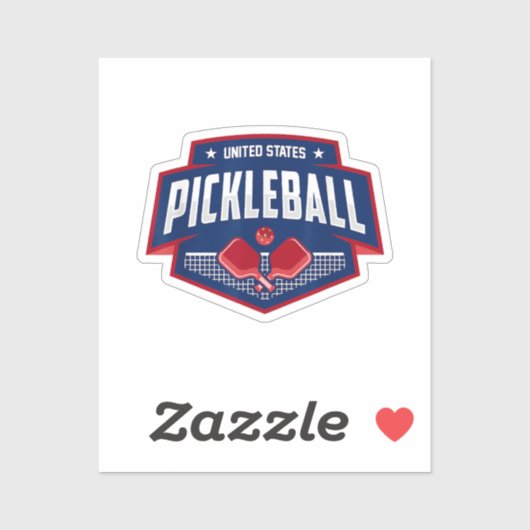 Sticker Pickleball Support Team Pickleball Player USA (Feuille)