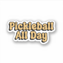 Pickleball toute la journée Yellow Retro Typograph