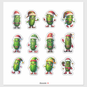 Sticker Pickles de vacances amusants en chapeaux de Père N