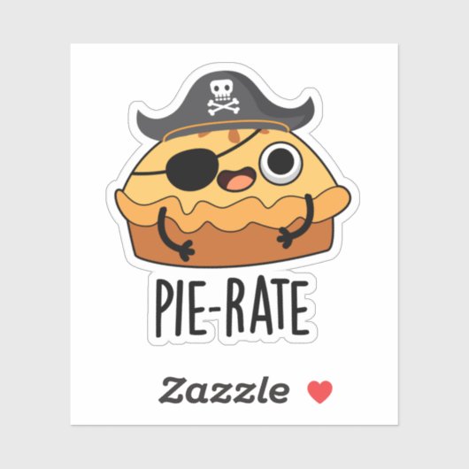 Sticker Pie-rate Funny Pirate Pie Pie Pie Pun (Feuille)