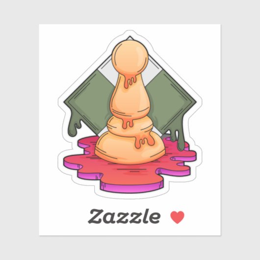 Sticker Pièce d'échecs Pawn (Feuille)