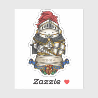 Sticker Pièce du chat royal d'échecs chevalier