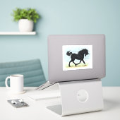 Sticker Pièces de beauté noire de l'anatomie du cheval (Ordinateur portable sur le bureau)