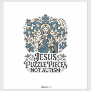 Sticker Pièces de puzzle Jésus pas autisme Pièces de puzzl